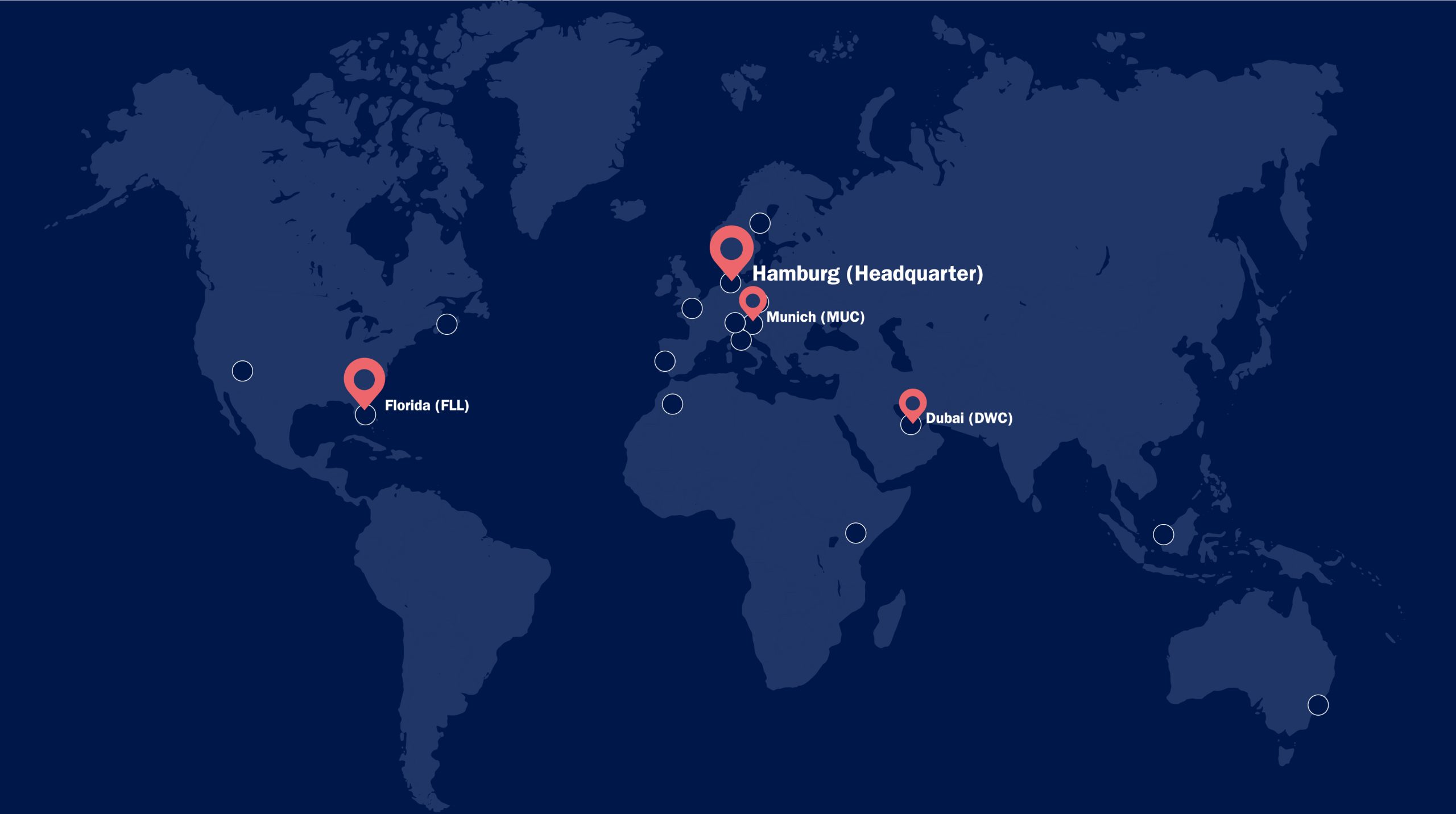 20250603-Spairliners-Map-RGB World map of Spairliners' headquarter, customers and warehouses.