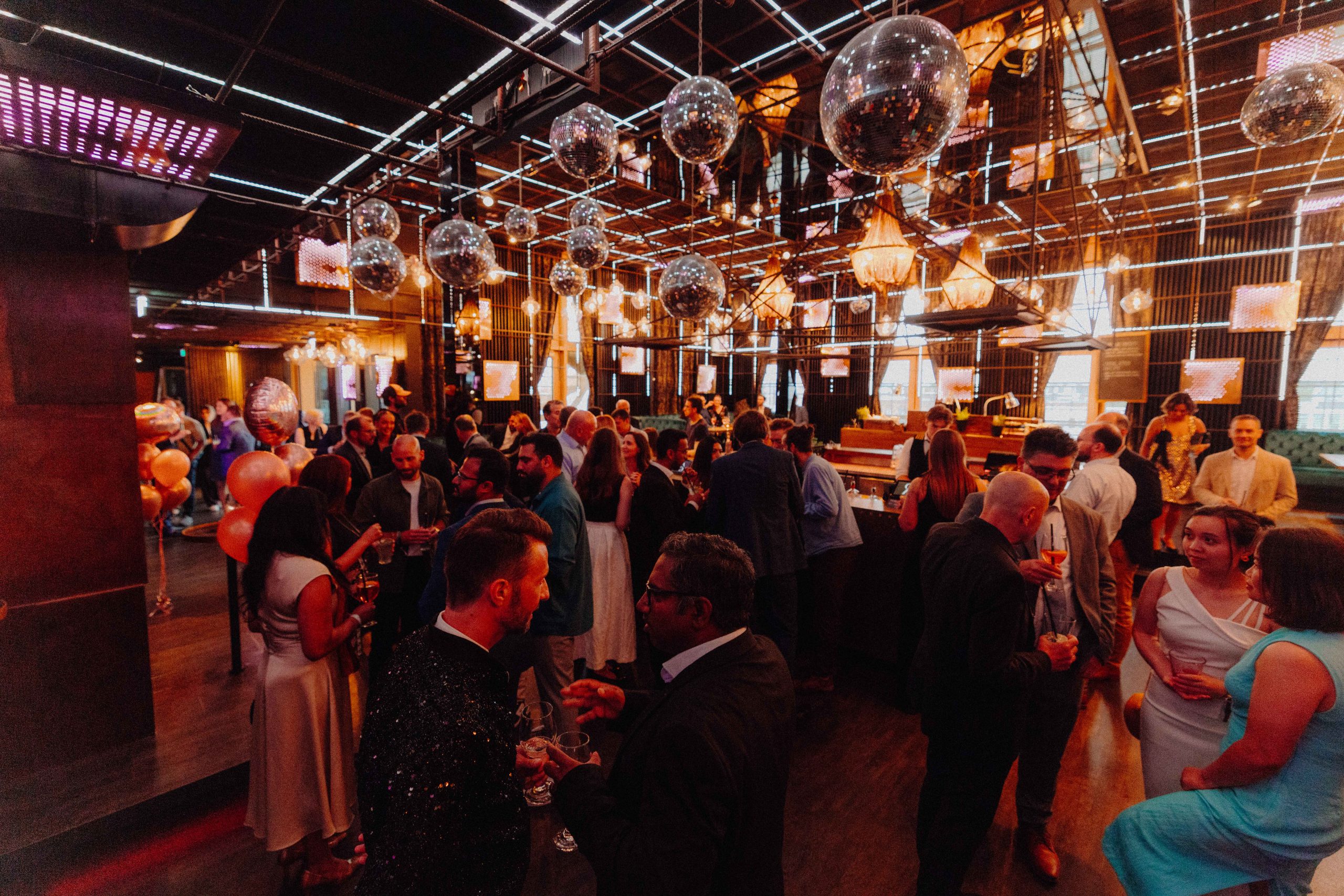 View of the gala venue with atmospheric lighting