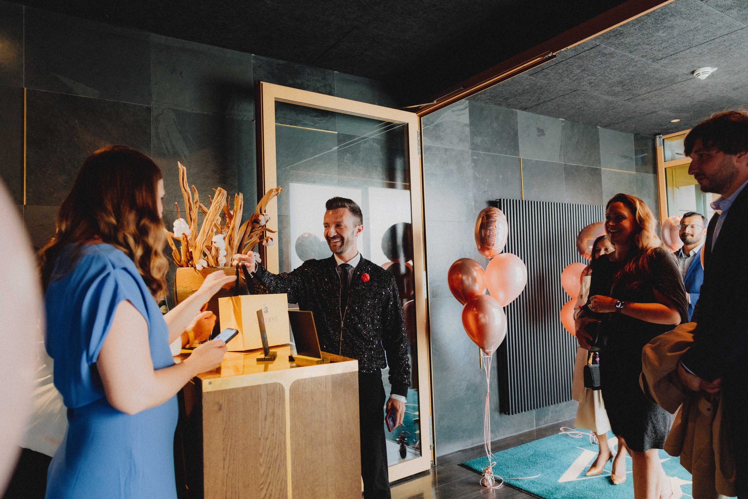 Spairliners team members welcoming guests at the entrance