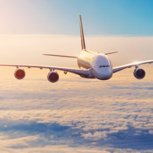 A380 in sky Picture of an A380 above clouds with a sundown