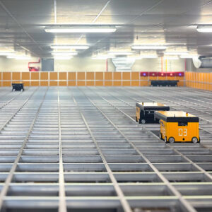 Logistics center with robots Digital, automated logistics center with robots